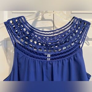 Elegant SOMA 💙 Blue Sequin, Embellished, Ombre , Sleeveless Nightgown